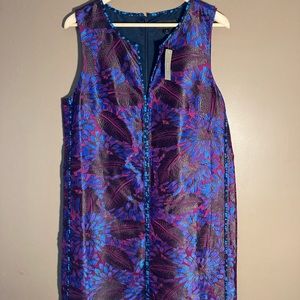 NWT J. Crew Jacquard sleeveless purple dress